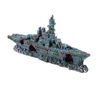Simulation Fish Tank Aquarium Aménagement Paysager Résine Décorative Naufrage Navire de Guerre Épave Résine Artisanat Ornements Fish Tank Aquarium Ornements Décor Abri Aquarium Ornements Décor