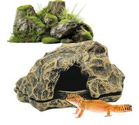 Simulation Maison de Roche - Abri de Lézard Reptilien, Abri, Petits Accessoires de Réservoir d'aquarium Décor Paysage, Plate-Forme Solaire | Décoration Grotte Naturaliste pour Tortue Intérieure
