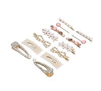 Simulation Pearls Clip Clip de lisse Elegant Pearl Barrettes pour femmes Accessoires de cheveux 14 PCS Set Plastic Metal Résine