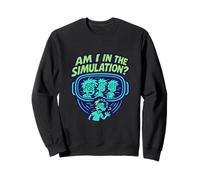 Simulation Question Drôle Sci-FI Cartoon Graphic Sweatshirt
