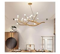 Simulation résine fer branche d'arbre bulle de verre pendentif Led lustre Compatible with salon salle à manger rétro décor éclairage suspendu,Lustre