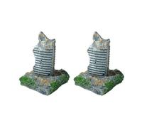 Simulation Ruines Bâtiment Modèle Figure FishTanks Ornement Accessoires Décoratifs Paysage pour Poisson Crevettes Abri Ruines Bâtiment FishTank Décoration Résine Modèle Figurine Création Scène de