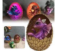 Simulations d'ornements d'oeufs de dragon en cristal Décorations de bureau Ornements d'oeufs de dragon en résine brillante Cadeau pour les amis et la famille