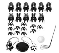 Simulator Tees de golf - Kit d'entraînement réutilisable noir, stable, tapis de golf, support de thé | pour l'intérieur et l'extérieur, jardin, pelouse
