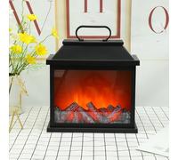 Simulé LED cheminée lanterne USB & batterie alimentée lumière sans flamme avec simulation table de flamme lampe décorative mini cheminée ornement pour décor confortable maison libre debout électrique