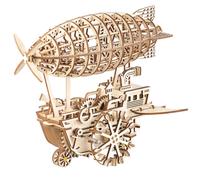 Simulus Maquette 3D mobile en bois "Dirigeable Steampunk" 25 x 30 cm - 349 pièces