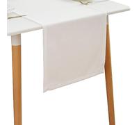 Simurq Chemin de table - Aspect lin - Effet lotus - Imperméable et lavable - Moderne - Facile d'entretien et résistant aux taches - Blanc - Table Runner - Couleur : blanc - 40 x 180 cm