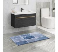 Simurq Tapis de bain antidérapant et lavable - Tapis de bain doux avec une grande capacité d'absorption - Tapis de salle de bain en différentes tailles et couleurs - Tapis de bain (bleu, 50 x 80 cm)