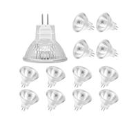 Simusi Ampoules Halogènes MR11,Lampe Halogène GU4 12V 35W, Mr11 GU4 Dimmable Couvercle en Verre pour Plafonnier, 2 Broches 2700K Blanc Chaud, Pack de 12