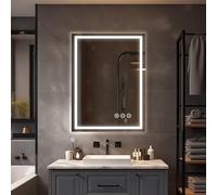 Simusi Miroir Salle de Bain 60x80cm LED Anti-buée, 3 Lumières Réglables