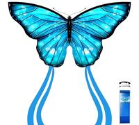 Simxkai Cerf-volant papillon facile à voler pour enfants, adultes, débutants, ligne unique (bleu ciel)