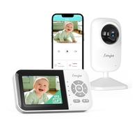 Simyke Babyphone caméra, écran IPS avec Connexion sans Fil directe, Liaison Smartphone WiFi, Vision Nocturne Automatique, Batterie 2500mAh, Mode VOX, Appel bidirectionnel, Partage Familial