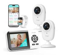Simyke Moniteur de bébé intelligent avec caméra et audio double mode, commutateur WiFi, écran 2,8", vision nocturne, horloge d'alimentation, détection de température, conversation bidirectionnelle,