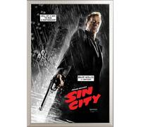 Sin City - Poster - Hartigan + cadre amovible, Shinsuke® Maxi aluminium argenté, vitre acrylique