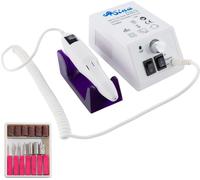 SINA Kit Ponceuse Prof Electrique Lime Ongles Manucure Modèle Eco Line Blanc