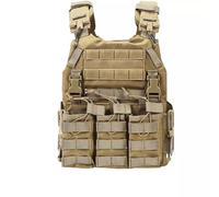 SINAIRSOFT Gilet tactique à détachement rapide, Gilet MOLLE léger réglable pour entraînement Airsoft en extérieur, Marron, Taille unique