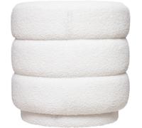 Atmosphera – Pouf bouclette SINAN – Blanc – Ø 40 cm