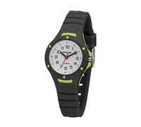 SINAR XB-17-1 Montre de sport analogique à quartz 10 bar avec lumière et bracelet en silicone Noir/vert, Noir