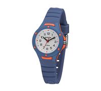 SINAR XB-17-2 Montre de sport analogique à quartz 10 bar avec lumière et bracelet en silicone Bleu Orange, bleu