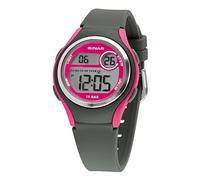 SINAR XE-64-8 Montre de sport numérique à quartz pour fille 10 bar avec bracelet en silicone et lumière Gris/rose, sportif