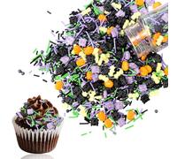 Sinbana 100g Vermicelles Halloween Comestibles, Décors Sucrés Pastel Comprenant Araignée Chauve-Souris Perles et Bonbons en Sucre pour Décoration Gâteaux et Desserts de Fêtes Halloween(Style Mixte)