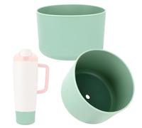 Sinbana 2pcs Couvercle de Fond Bouteille, Anti-Dérapants Socles Bouteille en Silicone Housse de Protection Compatible avec Bouteilles & Gobelets Owala Freesip 30oz & 40oz Sway (Vert Grisé)