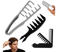 Sinbana 3pcs Peignes Cheveux Volumineux, Texturés Dents Larges Comprenant Peigne Pliable Double Usage Dents Larges Fines Coiffage Souple Volumineux Accessoire Coiffure Hommes Femmes Poignée Texturée