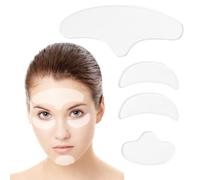 Sinbana 4Pcs Patchs Anti Rides Visage, Front Menton & Contour des Yeux pour la Nuit Réutilisable Ruban Anti Rides Silicone pour Femmes Soin Doux de la Peau Dormeurs Côté & Usage Quotidien
