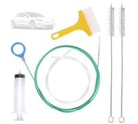 Sinbana 6pcs Kit Outil Nettoyage Drain Toit Ouvrant Automatique, Goupillon Souple 5m Long avec Poignée Ronde Seringue & Tuyau pour Les Orifices d'Évacuation des Essuie-Glaces Toit Ouvrant Coffre
