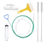 Sinbana 6pcs Kit Outil Nettoyage Drain Toit Ouvrant Automatique, Goupillon Souple 5m Long avec Poignée Cœur Seringue & Tuyau pour Les Orifices d'Évacuation des Essuie-Glaces Toit Ouvrant Coffre