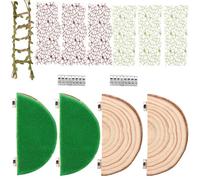 Sinbana Accessoires Terrarium Araignée Sauteuse Kit, 4 Rebords Bois 6 Toiles Escalade 1 Pont Corde Chanvre Habitat Araignée Décor Enrichissement Collection pour Terrarium Grimper Repos & Exploration