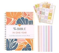 Sinbana L'étude La Bible pour 1 An, Bible Spirale en Un an Étude de 52 Semaines avec Crayons Couleur Index des Bibles Tags pour les Femmes