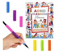 Sinbana Planificateur de Ménage pour Femmes Atteintes TDAH, Planning de Nettoyage Quotidien Hebdomadaire et Mensuel Étuis Crayons Stylos Modèle Tâches pour une Meilleure Concentration et Productivité