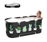 Sinbide Baignoire Pliable Adulte Grande, Mobile et Antidérapante pour Douche et SPA - Autoportante pour Petite Salle de Bain - 115x60x55cm (Noir)