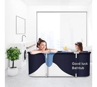 Sinbide Baignoire Pliante SPA Salle de Bains Familiale Séparée Pliable Baignoires de Douche pour Intérieur, Portable et Mobile (Bleu-blanc)