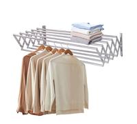 Sinbide Séchoir à Linge Mural Rétractable Pliable pour l'Intérieur ou l'Extérieur (80cm)