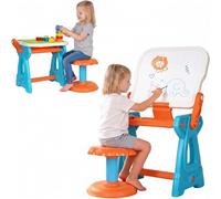 Sinbide Table pour Enfant 2 en 1 avec chaises - avec 1 Chaise - Plateau Double Face - Table d'activités Multifonction - 88 Accessoires, 1-8 Ans
