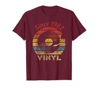 Since 1982 Disques vinyles Collector Retro Sunset Musique Vintage T-Shirt