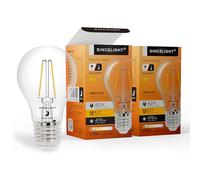 SINCELIGHT Ampoule LED avec Capteur de Crépuscule pour l'extérieur, 4.2W, Rétro, Allumage/Extinction Automatique, Activé par la lumière du Crépuscule à l'Aube, Culot E27, Blanc Chaud 2700K, 2 Pièces