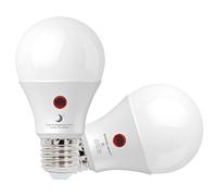 SINCELIGHT Ampoule LED avec double capteur crépusculaire, S'allume et s'éteint automatiquement en fonction de la lumière du jour, pour l'extérieur, 9W, E27 Edison, Blanc Chaud 3000K, 2 Pièces