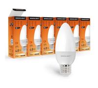 SINCELIGHT Ampoule LED en forme de bougie B35 et culot E27, IRC (RA≈85), Diffuseur laiteux, 5W, Blanc Chaud (2700K), 500lm, Lot de 6