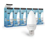 SINCELIGHT Ampoule LED en forme de bougie B35 et culot E27, IRC (RA≈92), Diffuseur laiteux, 5W, Blanc Froid (6500K), 500lm, Lot de 6