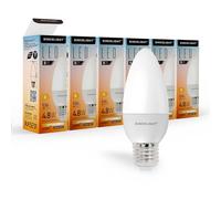 SINCELIGHT Ampoule LED en forme de bougie B35 et culot E27, IRC (RA≈92), Diffuseur laiteux, 5W, Blanc Neutre (4000K), 500lm, Lot de 6