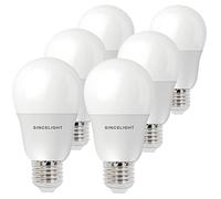 SINCELIGHT Ampoules à LED 9W avec culot E27, 850 Lumens (équivalent 85W incandescent) Blanc Chaud 2700K, vis Edison ES, Ampoules économiques GLS, Lot de 6
