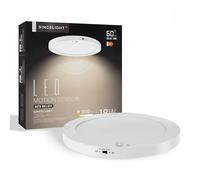 SINCELIGHT Détecteur de Mouvement PIR Plafonnier LED 18W, Marche/Arrêt Automatique, Activé par le Mouvement, Double Mode Réglable, Blanc Neutre 4000K, Montage en Surface pour Couloir/Véranda, Lot de 1