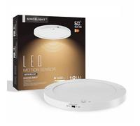 SINCELIGHT Détecteur de Mouvement PIR Plafonnier LED 18W, Marche/Arrêt Automatique, Activé par le Mouvement, Double Mode Réglable, Blanc Chaud 2700K, Montage en Surface pour Couloir/Véranda, Lot de 1