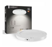 SINCELIGHT Détecteur de Mouvement PIR Plafonnier LED 18W, Marche/Arrêt Automatique, Activé par le Mouvement, Double Mode Réglable, Blanc Froid 6000K, Montage en Surface pour Couloir/Véranda, Lot de 1