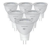 SINCELIGHT GU4 MR11 Ampoule à Réflecteur(Ø35mm) LED, 12V, 3W, 280 Lumens, équivalent halogène 25W, 6000K (Blanc Froid), Couleur Magnifique RA≈92, Angle de Faisceau 35°, Lot de 6