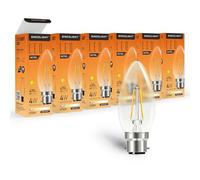 SINCELIGHT Lot de 6 ampoules LED B22 à filament rétro - 3 W - 250 lm équivalent à 25 W - Blanc chaud (2700 K) - Culot à baïonnette BC