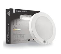 SINCELIGHT Luminaire de Plafond LED(Φ6'/146mm) avec détecteur de mouvement PIR, 7W, Allumage et Extinction Automatiques, Blanc Froid 6000K, montage en surface pour plafond, placard, sous armoire
